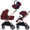 Детская коляска BubaGo Lacio Bronze 3 в 1 - wine red