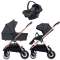 Детская коляска BubaGo Lacio Bronze 3 в 1 - dark grey