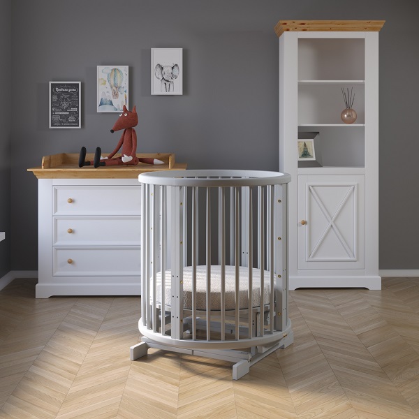 Круглая/овальная кроватка Бамбини 16_38_14 - серый