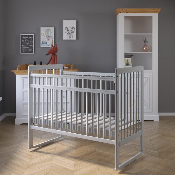 Детская кроватка Бамбини 03 колесо/качалка - белый