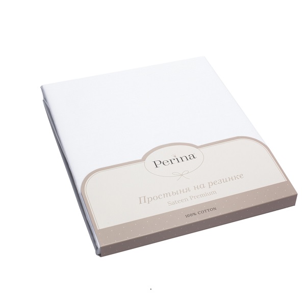 Простыня на резинке Перина для прямоугольной кроватки 120х60 - белый
