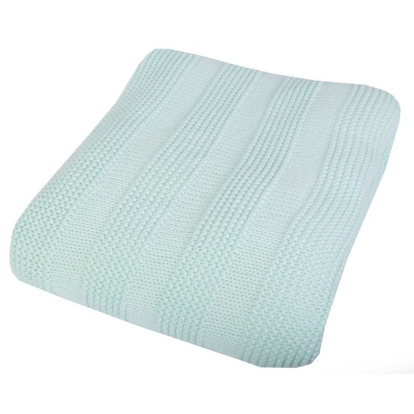 Плед детский вязаный двусторонний Bambola 90*90 - мятный