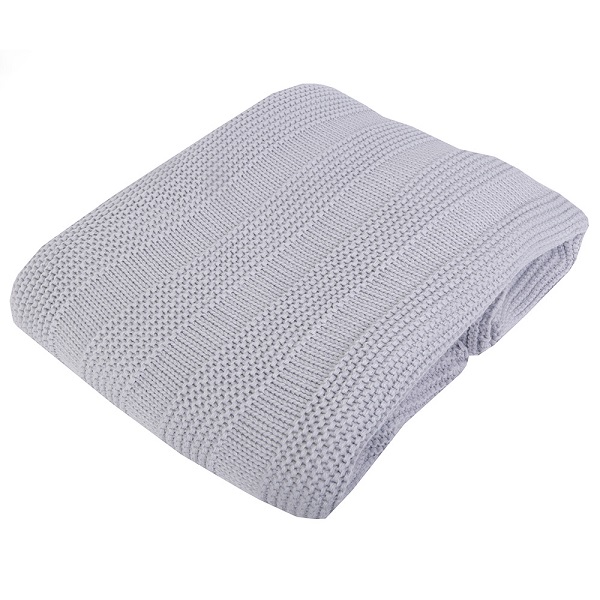 Плед детский вязаный двусторонний Bambola 90*90 - серый