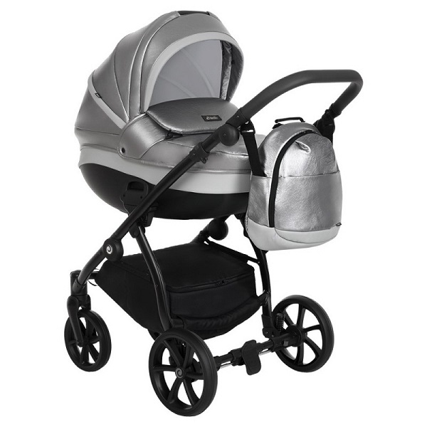 Детская коляска Tutis Nanni 3 в 1 - кожа silver