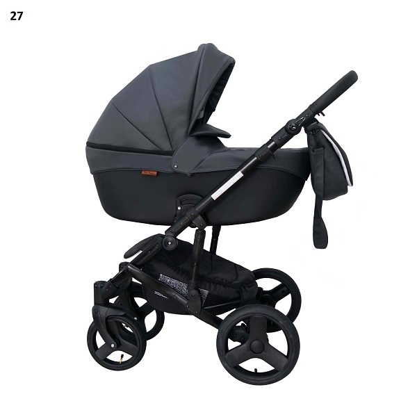 Детская коляска Ray Corsa Ecco 2 в 1 - 27 серая кожа/черная кожа