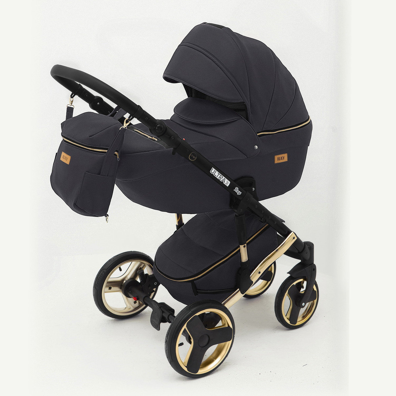 Детская коляска Ray Ultra Gold 2 в 1 - 29 черная ткань