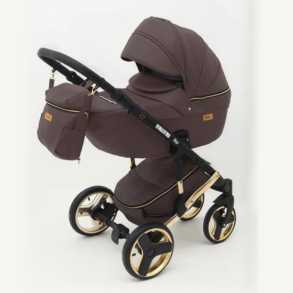 Детская коляска Ray Ultra Gold 2 в 1 - 04 коричневая кожа