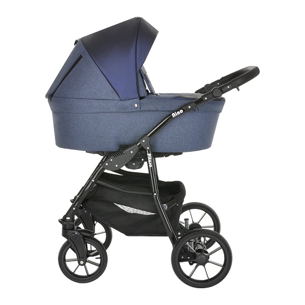 Детская коляска Pituso Nino 2 в 1 - Midnight+Кожа Metalic Blue