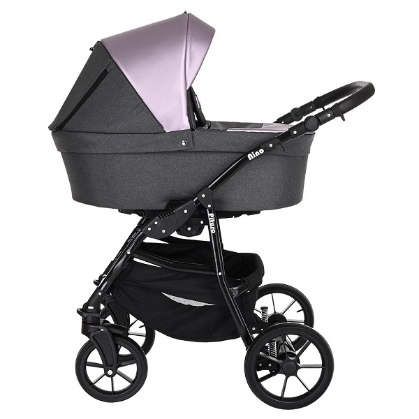 Детская коляска Pituso Nino 2 в 1 - Antracyt+Кожа Metalic Venus