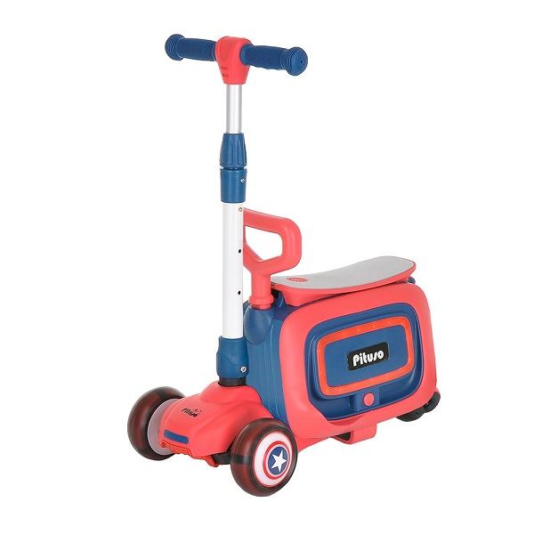 PITUSO Самокат трехколесный HD-8814B, 3в1 - red