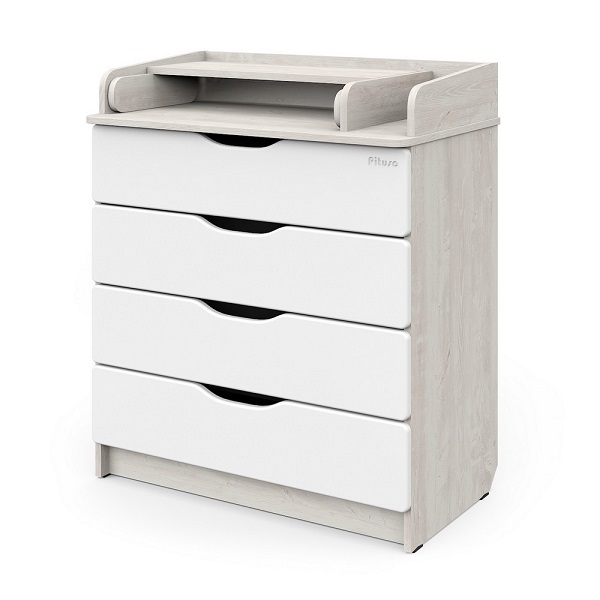 Комод пеленальный Pituso WOOD - сосна касцына-белый