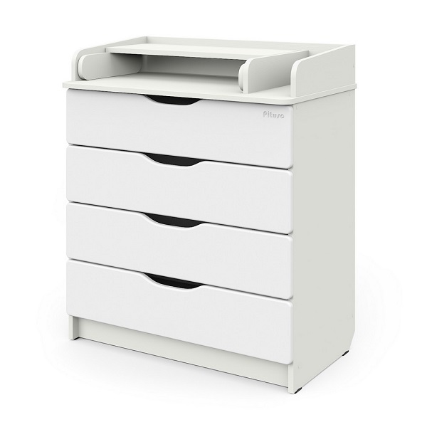 Комод пеленальный Pituso WOOD - белый премиум
