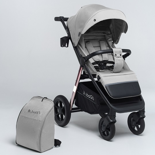 Прогулочная коляска BubaGo Bass Chrome - светло-серый