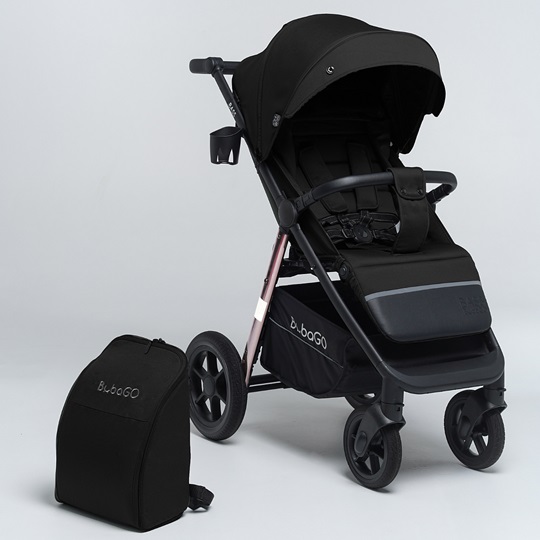 Прогулочная коляска BubaGo Bass Chrome - черный