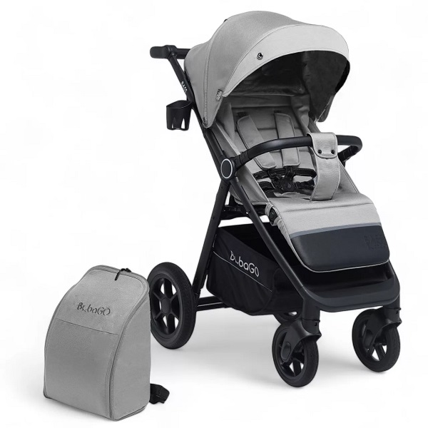 Прогулочная коляска BubaGo Bass /алюминиевая рама/ - светло-серый