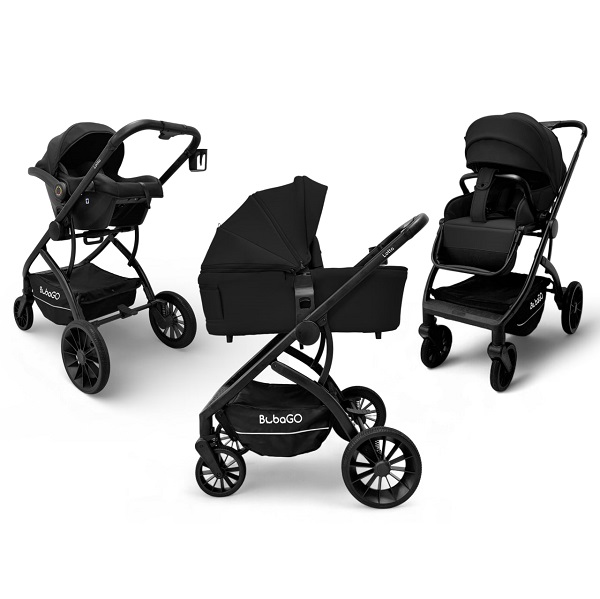 Детская коляска BubaGo Lotta Thermo 3 в 1 - черный