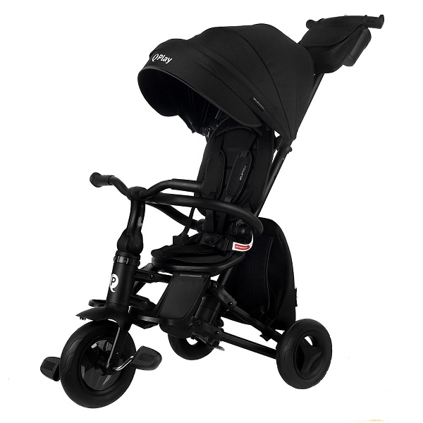 Велосипед трехколесный складной QPlay Nova + /складной руль / - черный