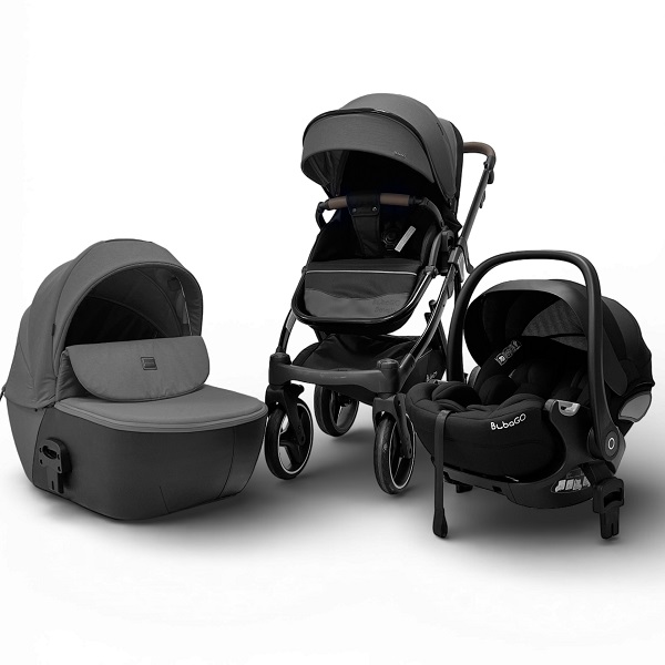 Детская коляска BubaGo Savella 3 в 1 - темно серый