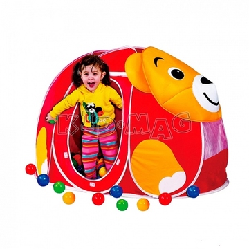 Фото домик-палатка calida дом мишка + 100 шаров (130х90х85см) Домик-палатка Calida Дом Мишка + 100 шаров (130Х90Х85СМ)