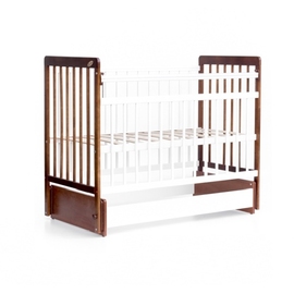 Детская кроватка Бамбини 05 маятник без ящика Евро Стиль цвет светлый орех-белый - описание