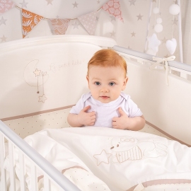 Детское постельное белье Le petit bebe молочно-кофейный 4 предмета - описание