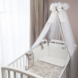 Детское постельное белье Перина Эльфетто молочно-белый 7 предметов - описание