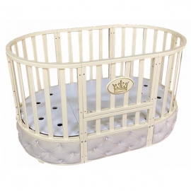 Круглая/овальная детская кроватка Ray Alexa Premium 6 в 1 универсальный маятник цвет слоновая кость - описание