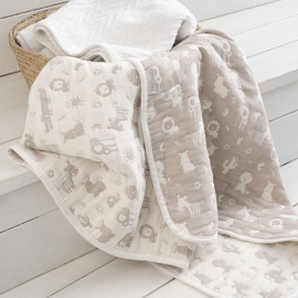 Плед детский Перина Зверюшки песочный - описание