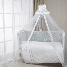 Комплект постельного белья Перина Toys Зверюшки голубой 7 предметов - описание