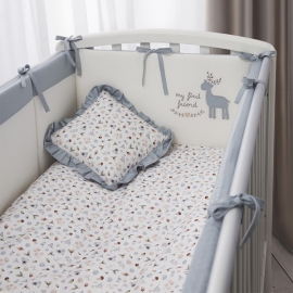 Комплект в кроватку Перина little Forest аквамарин 8 предметов - описание