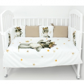 Комплект в кроватку Топотушки Енотики 6 предметов - описание