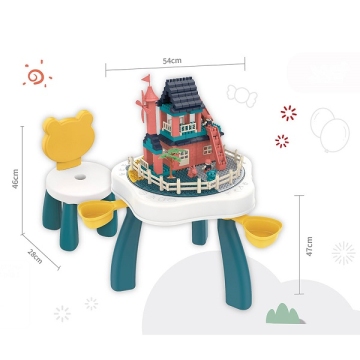 PITUSO Стол для игры с конструктором, в компл с конструктором(160 эл) +1 стул (47*54)(28*46)