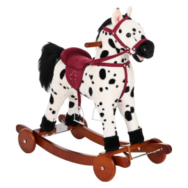 PITUSO Качалка-Лошадка с колесами Белый с черными пятнами - описание