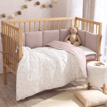 Комплект в кроватку Перина Лето розовое муслиновый 3 предмета