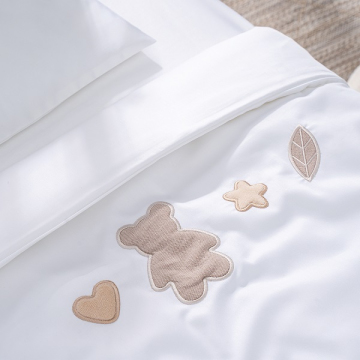 Фото комплект в кроватку перина teddy satin collection 2 предмета белый Комплект в кроватку Перина Teddy Satin collection 2 предмета белый